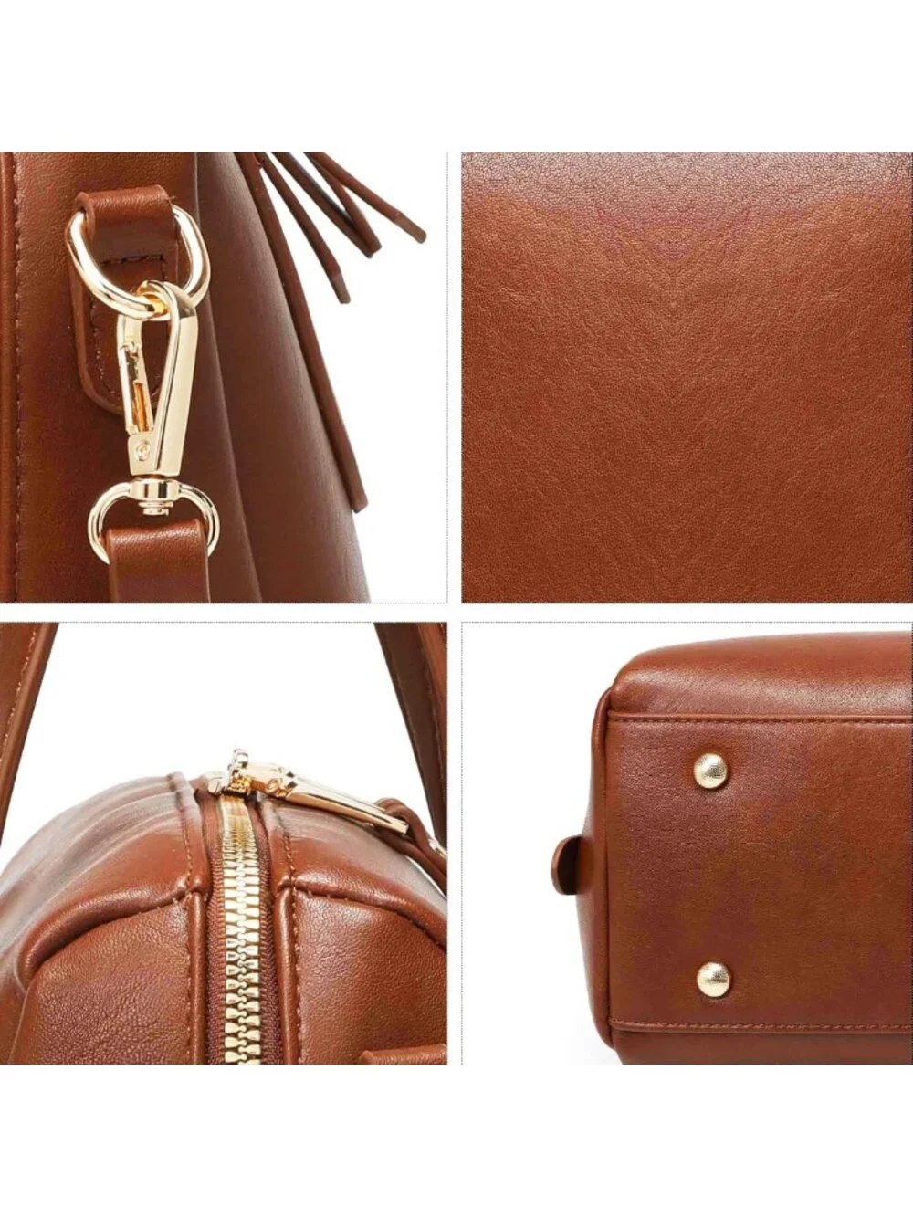 Vintage Vegan Leather Boston Bag for Women | Retro Satchel & Crossbody Purse